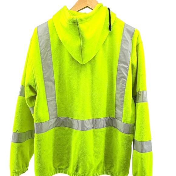 Tri Mountain Duke Energy Hi Vis Safety Fleece Hoodie Zip Up ANSI Class 3 Level 2 - Picture 7 of 7